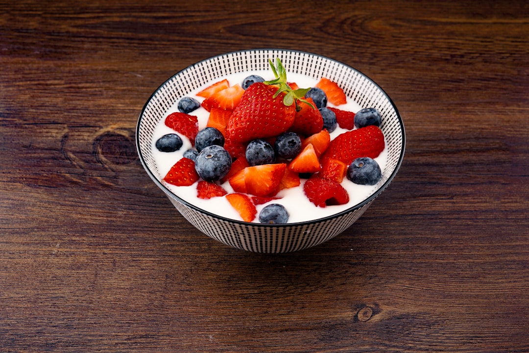 Greek yogurt breakfast bowl with berries